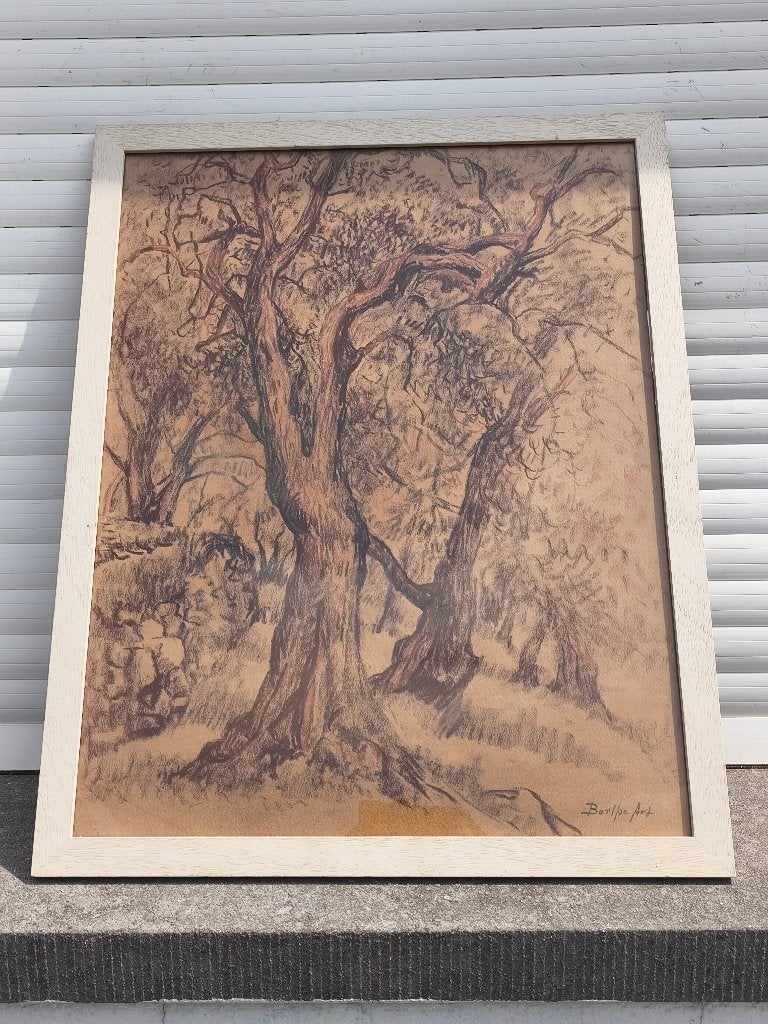 Pastel signe berthe art, Antiquités & Art, Art | Peinture | Classique, Enlèvement ou Envoi, Pastel