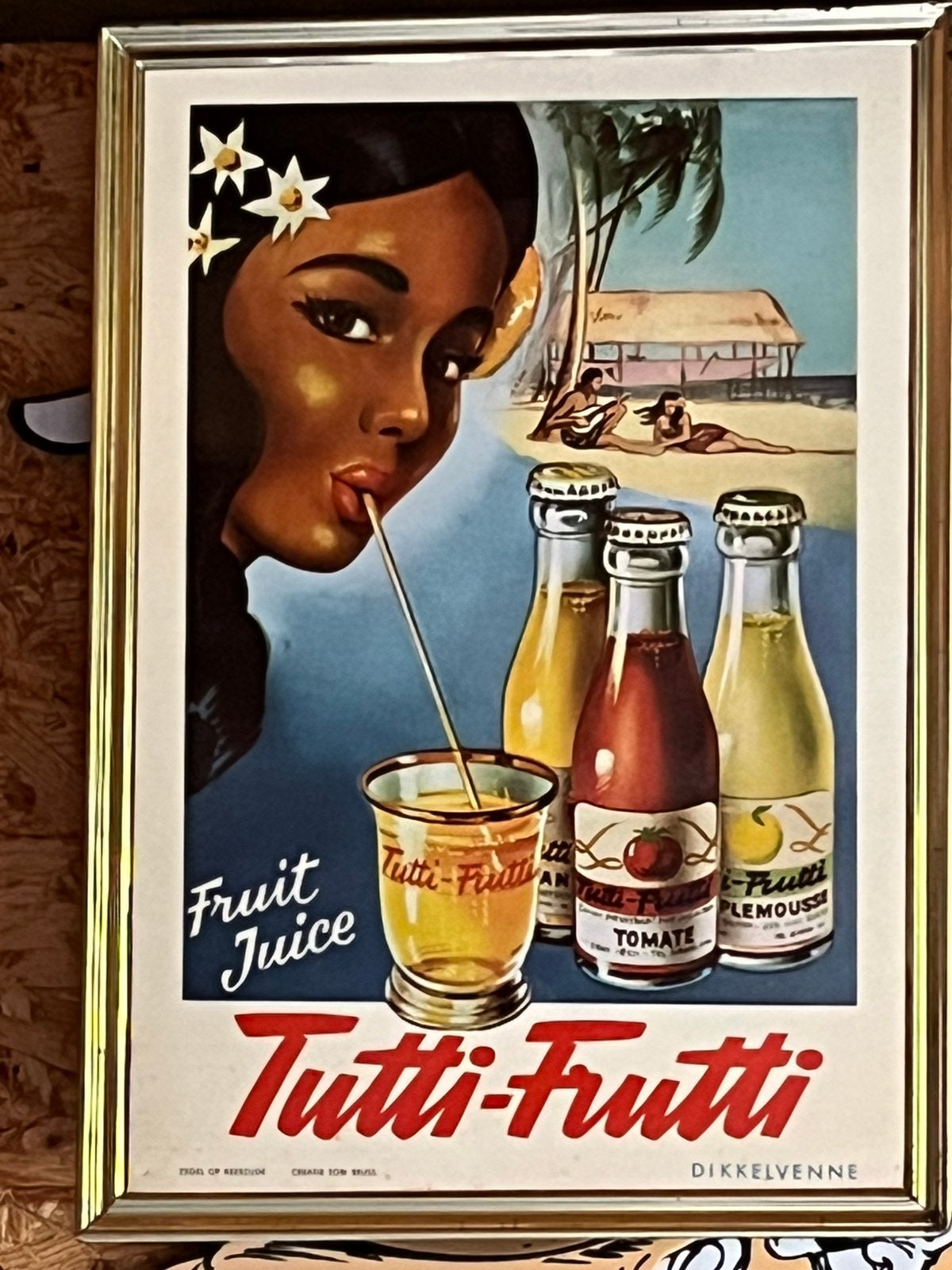 Panneau publicitaire sur les jus de fruits Tutti Frutti., Collections, Enlèvement ou Envoi, Comme neuf