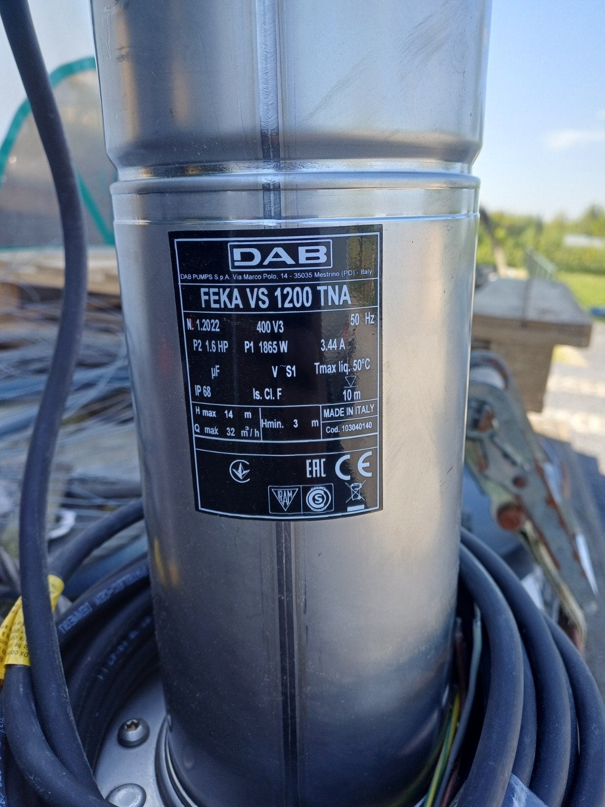 DAB FEKA VS 1200 TNA Vuilwaterpomp, Ophalen, Nieuw