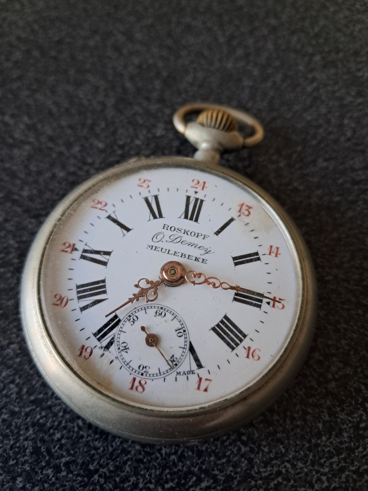 Roskopf Patent - O Demey Meulebeke, Enlèvement, Acier, Montre de poche, Autres marques
