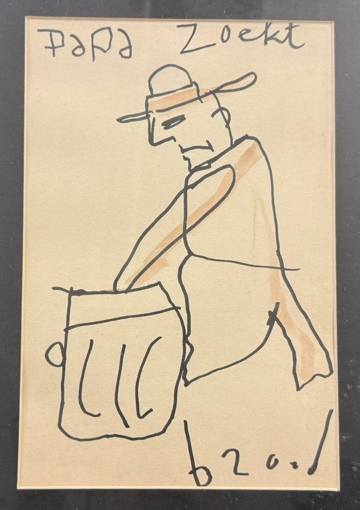 Herman Brood  Papa Zoekt, Antiek en Kunst, Ophalen, Gesigneerd, Tekening, Papier