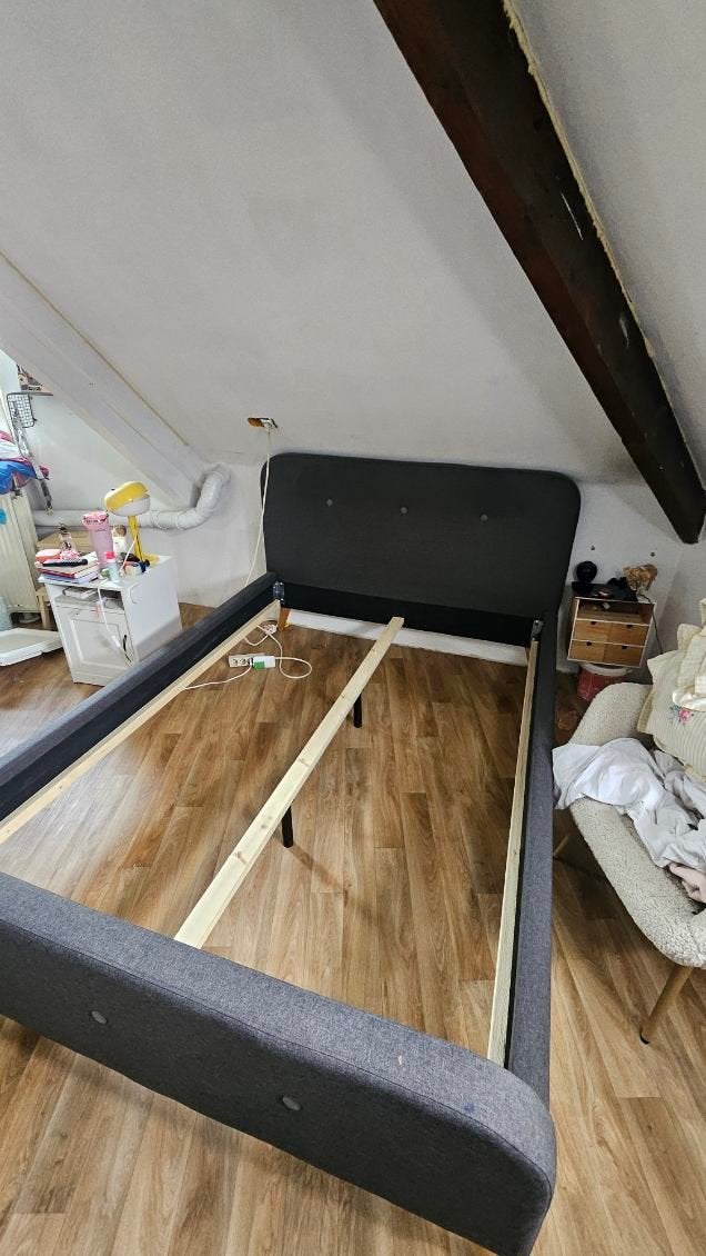 lit double 140X200, Ophalen, Tweepersoons, 140 cm, Zo goed als nieuw