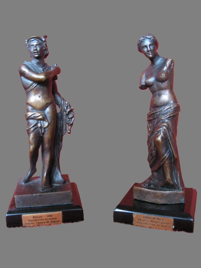 Bronzen duo Milo Mercurius & Venus brons., Antiek en Kunst, Ophalen, Brons