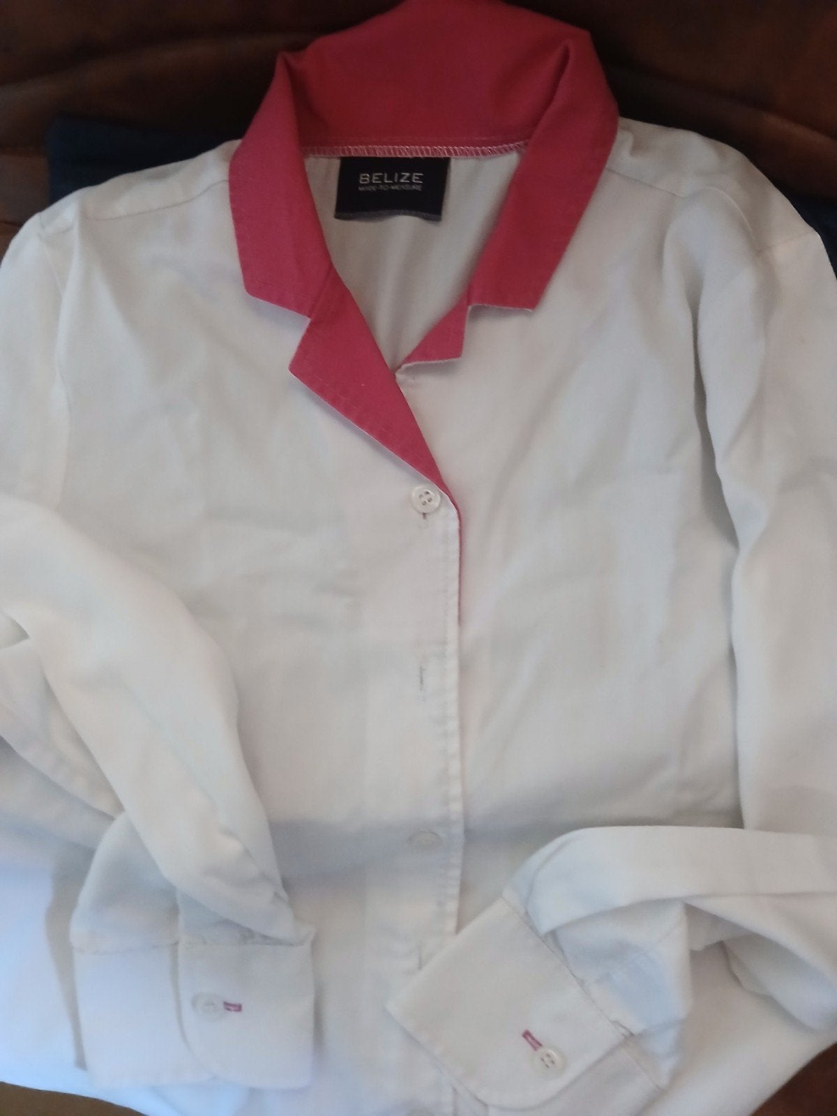 chemisier blanc à col rose, Vêtements | Femmes, Enlèvement ou Envoi, Comme neuf, Onbekend, Taille 34 (XS) ou plus petite