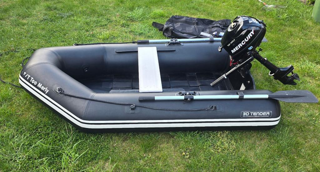 3D Marine tender rubberboot met motor 3.5 pk mercury, Watersport en Boten, Rubberboten, Ophalen, Mercury