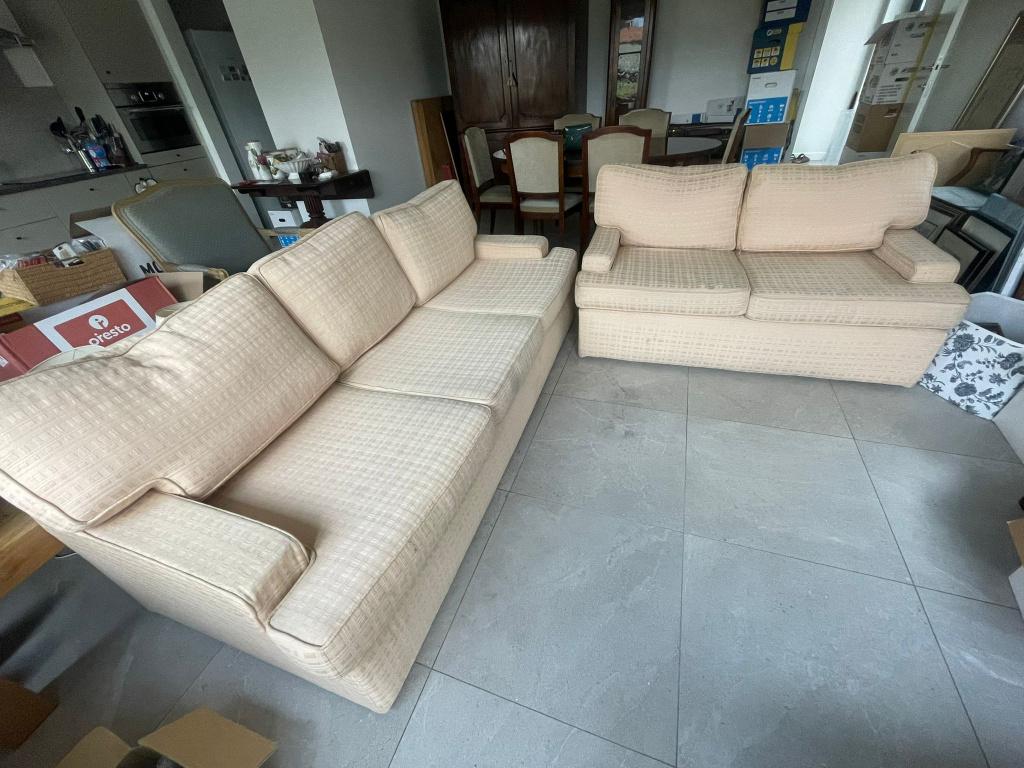 Ensemble de canapé classique beige, 2-3 places, Maison & Meubles, Enlèvement, Utilisé, Tissus, Klassiek