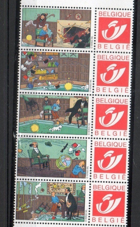 5 duostamps Tintin neufs, Enlèvement