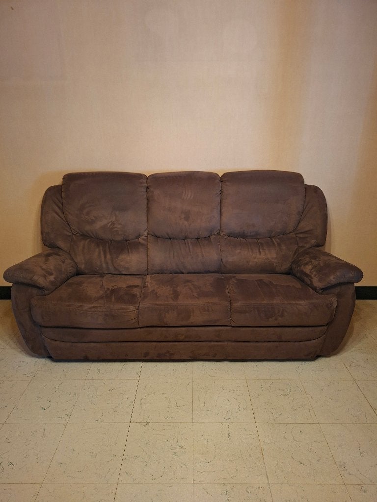 bruine stoffen 3-zit, Ophalen, Gebruikt, 150 tot 200 cm, Driepersoons