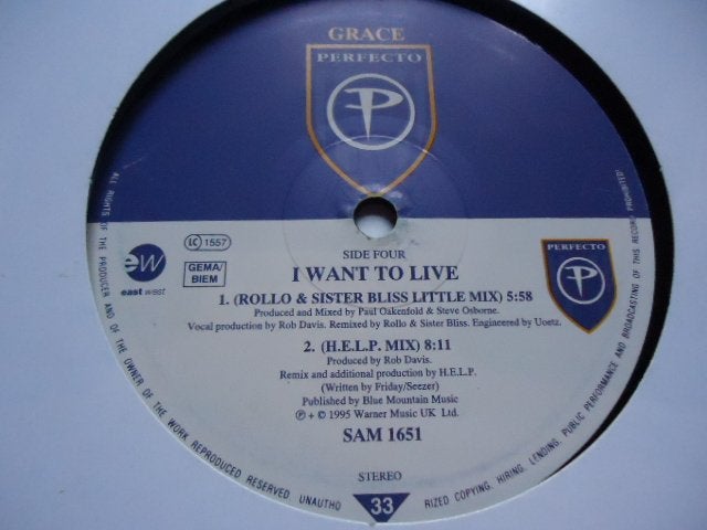 Grace - I Want To Live (2x'12 promo) (Perfecto Records), Gebruikt, Trance, Promo, Ophalen of Verzenden