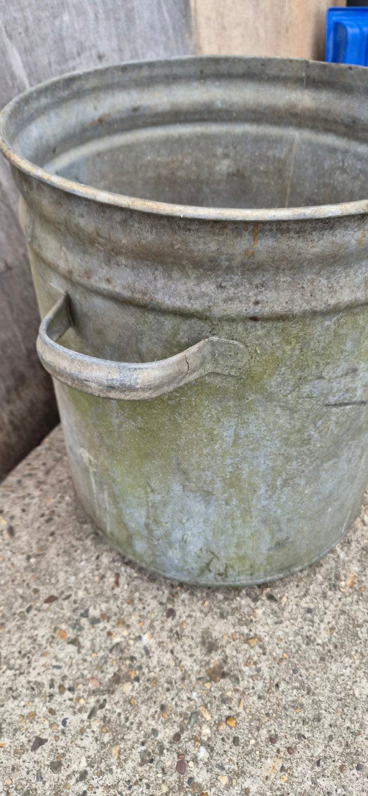 Oude zinken kuip met handgrepen 43 cm, Ophalen, ., ., Tuin