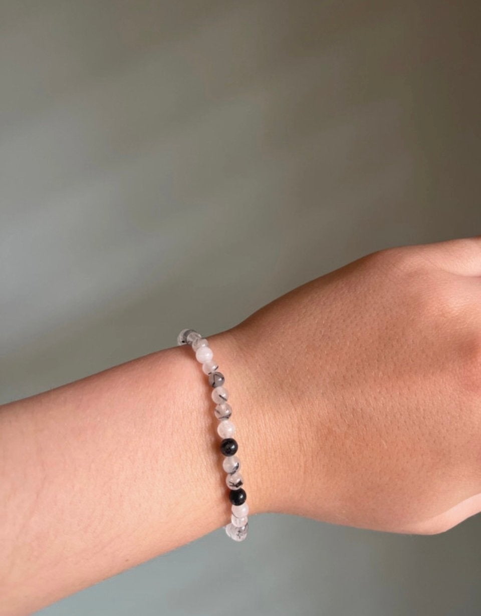 Toermalijn in kwarts armband, Ophalen of Verzenden, Zo goed als nieuw