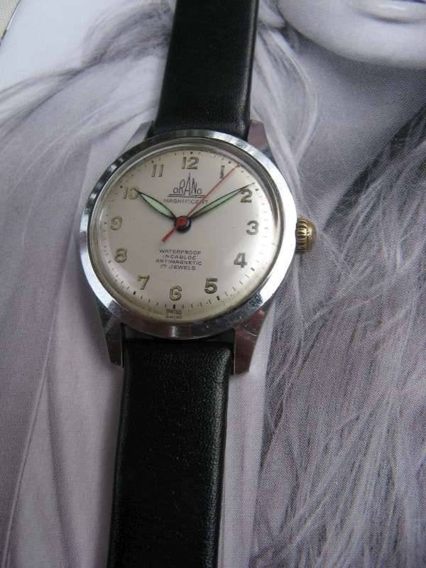 Vintage Orano magnificent 17 jewels herenhorloge ca. 1956, Ophalen of Verzenden