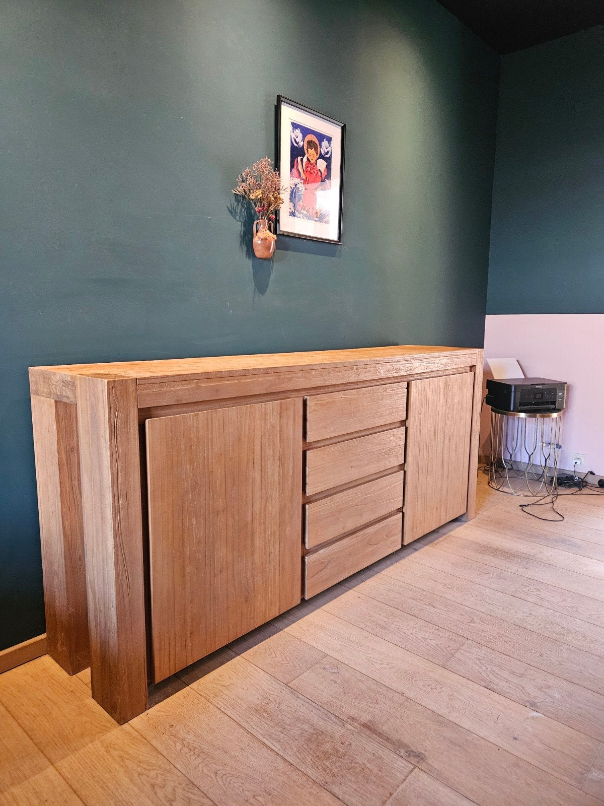 Meubelset driedelig, dressoir, boekenkast, tv meubel, Ophalen, Zo goed als nieuw, Met lade(s)