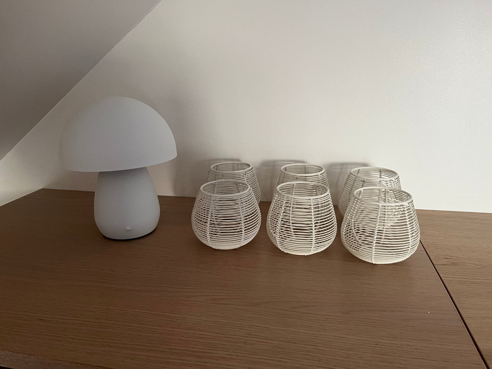 Nachtlampje + 6 theelichthouders, Huis en Inrichting, Ophalen, Zo goed als nieuw, Oplaadbaar