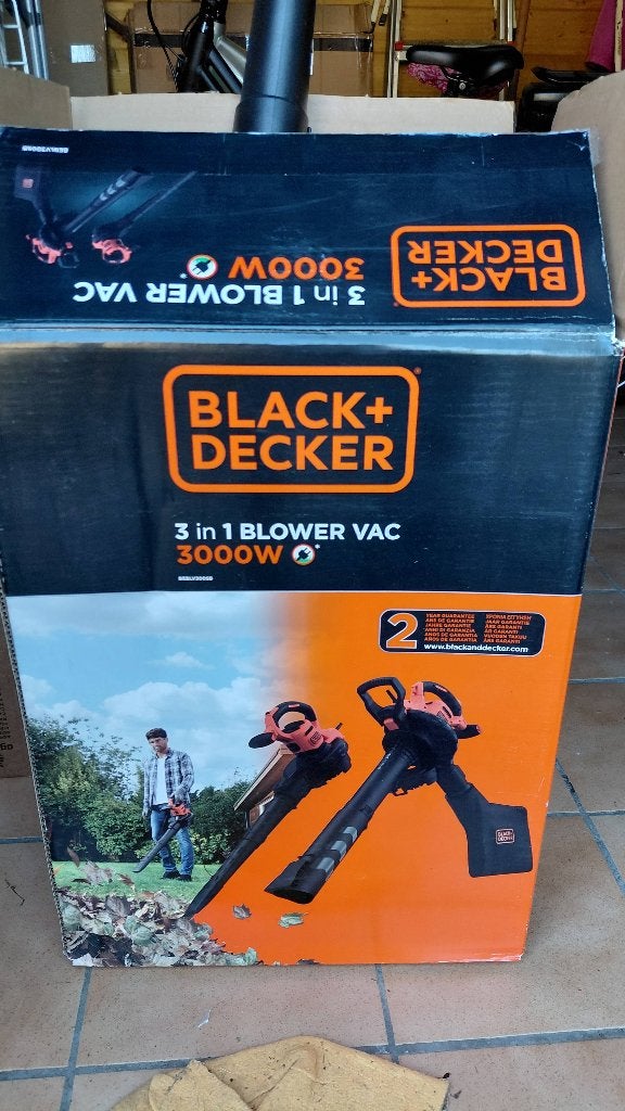 Bladblazer/zuiger, Jardin & Terrasse, Avec sac de ramassage, Électrique, Porté à la main, Black&Dekker