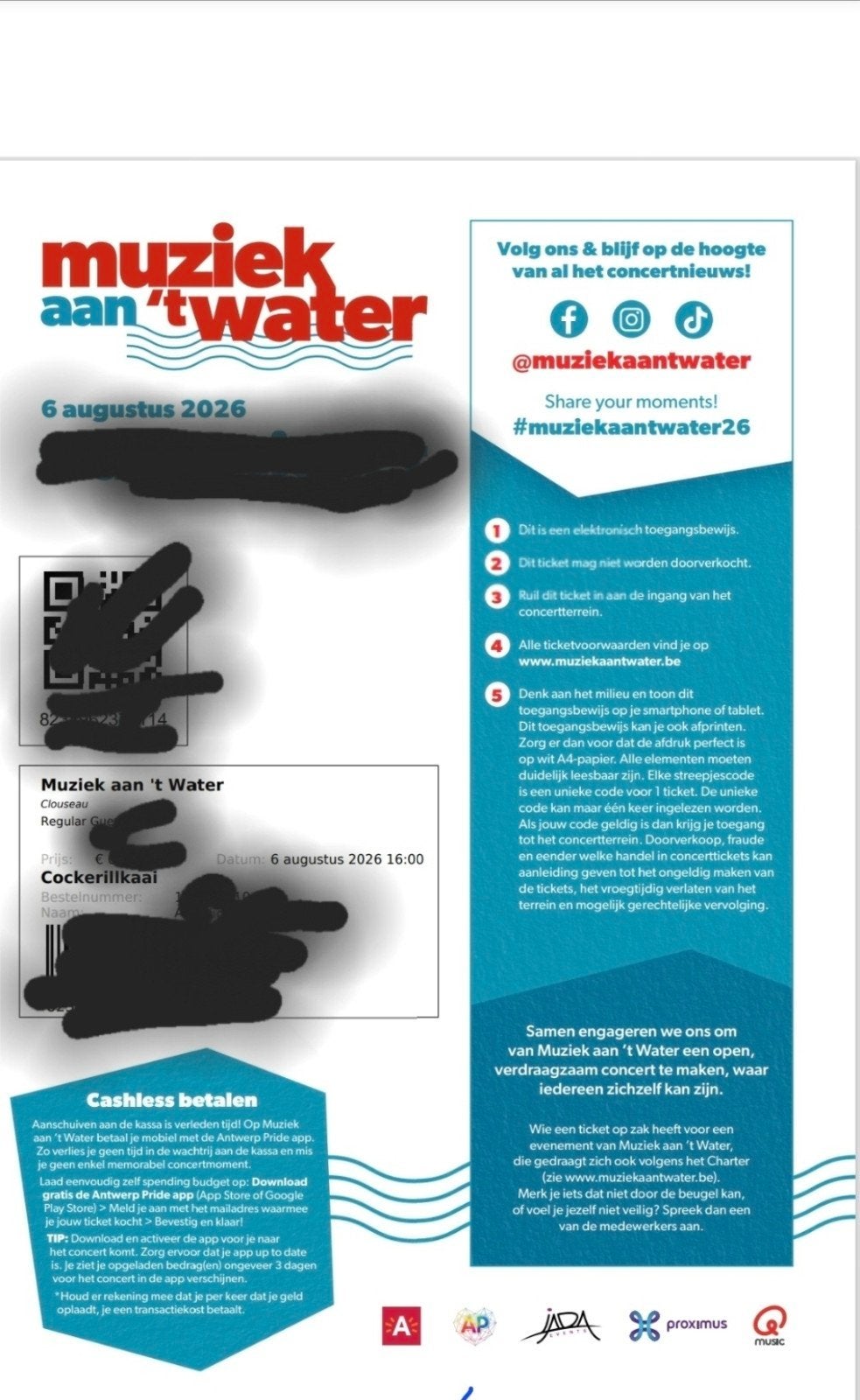 4 tickets Muziek aan 't water met Clouseau en Laura Tesoro, Tickets en Kaartjes, Concerten | Nederlandstalig, Drie personen of meer