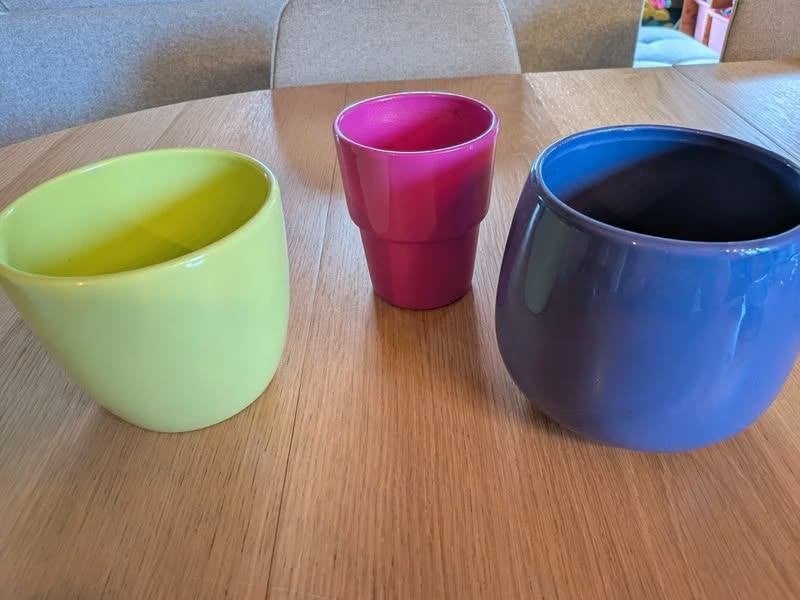 Lot de 3 caches pots/vases en céramique, Enlèvement, Comme neuf