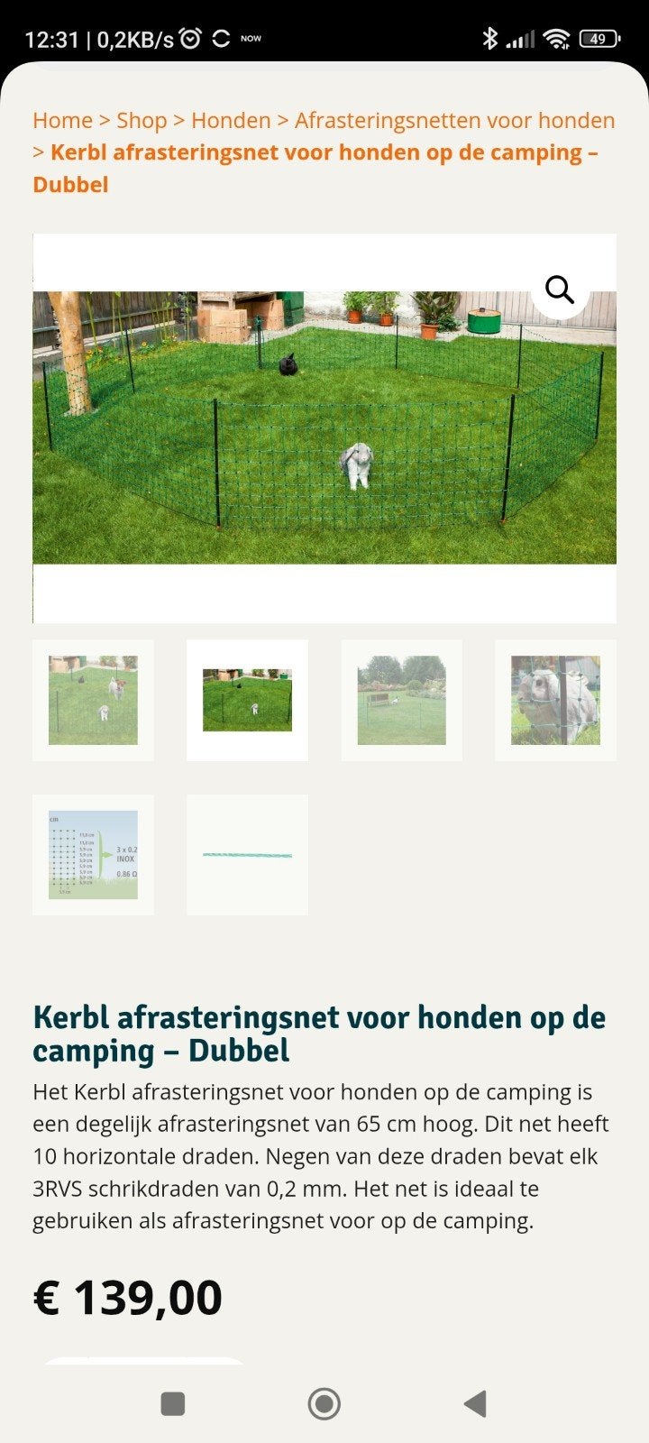 Verplaatsbare omheining 65 CM hoog, Ophalen