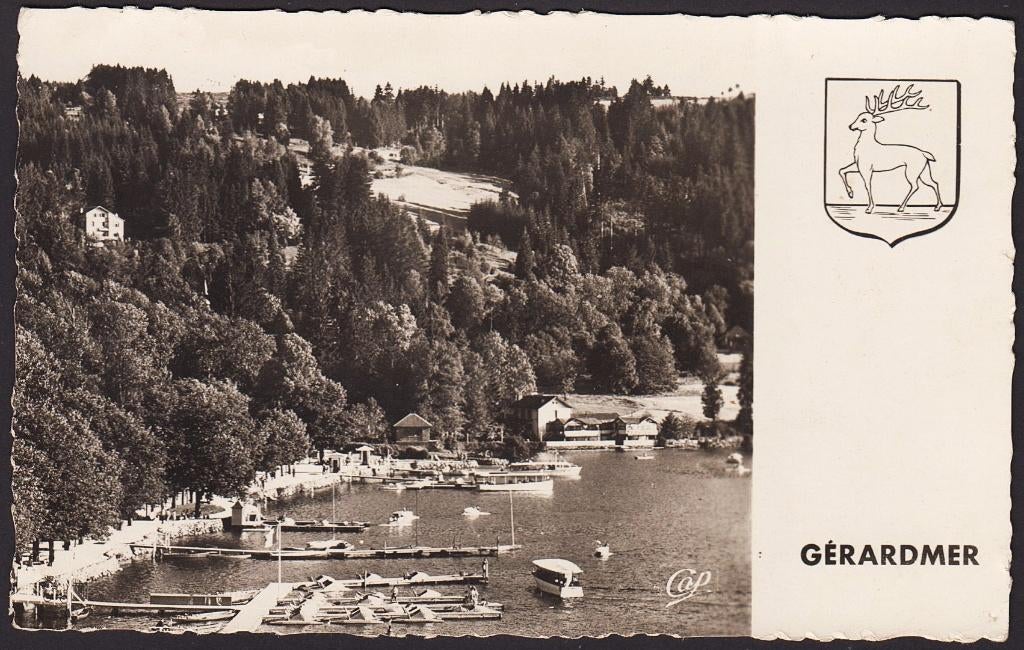 1955 - FRANCE - Gérardmer : Les Embarcadères du Lac, Envoi, 1940 à 1960, Affranchie, France