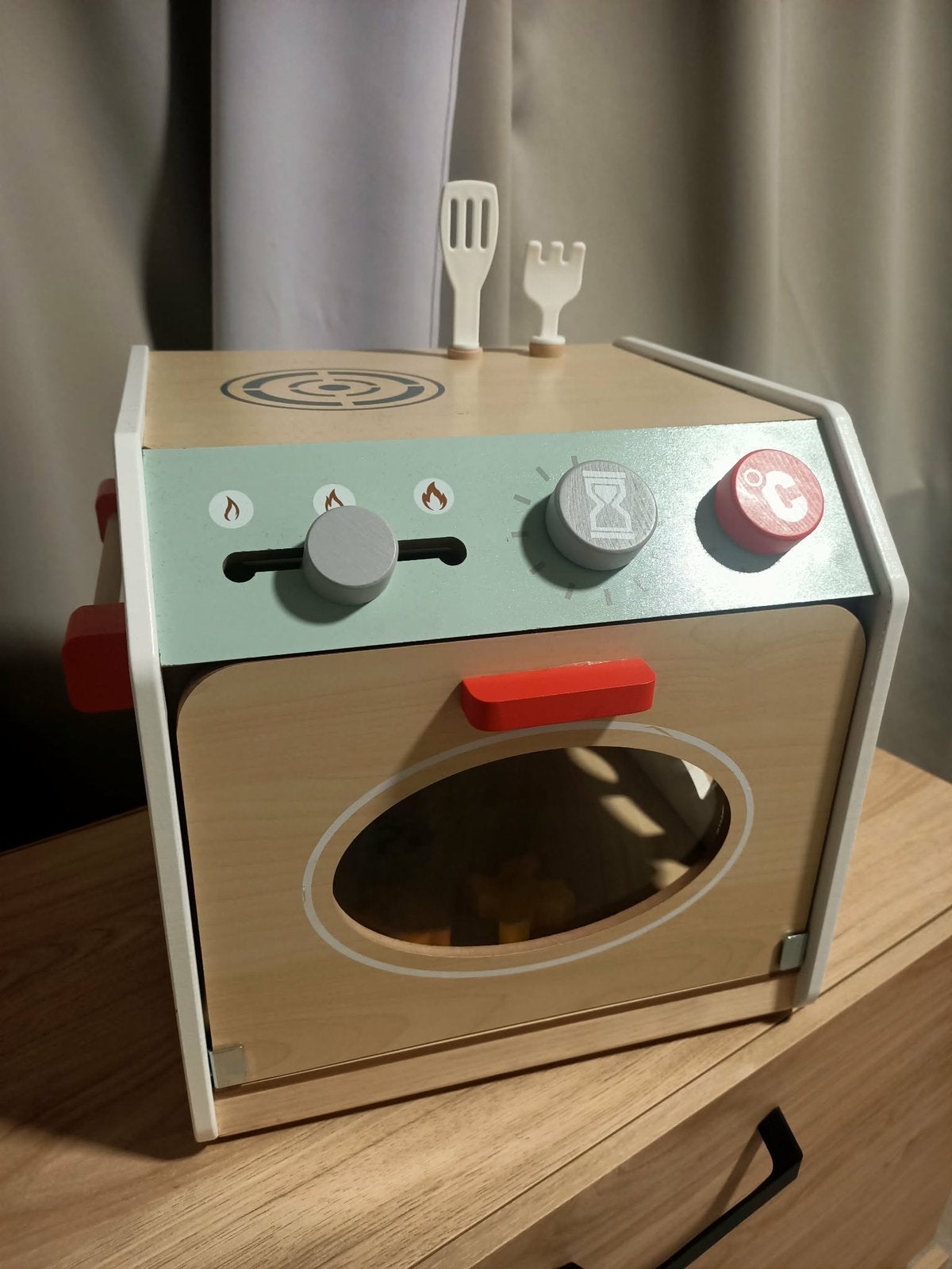Houten speelkeuken met activiteitenkubus, Ophalen of Verzenden, Gebruikt, Speelkeuken