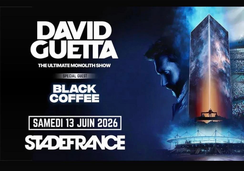 2 places David Guetta avec transport 13 juin 2026, Tickets & Billets, Deux personnes