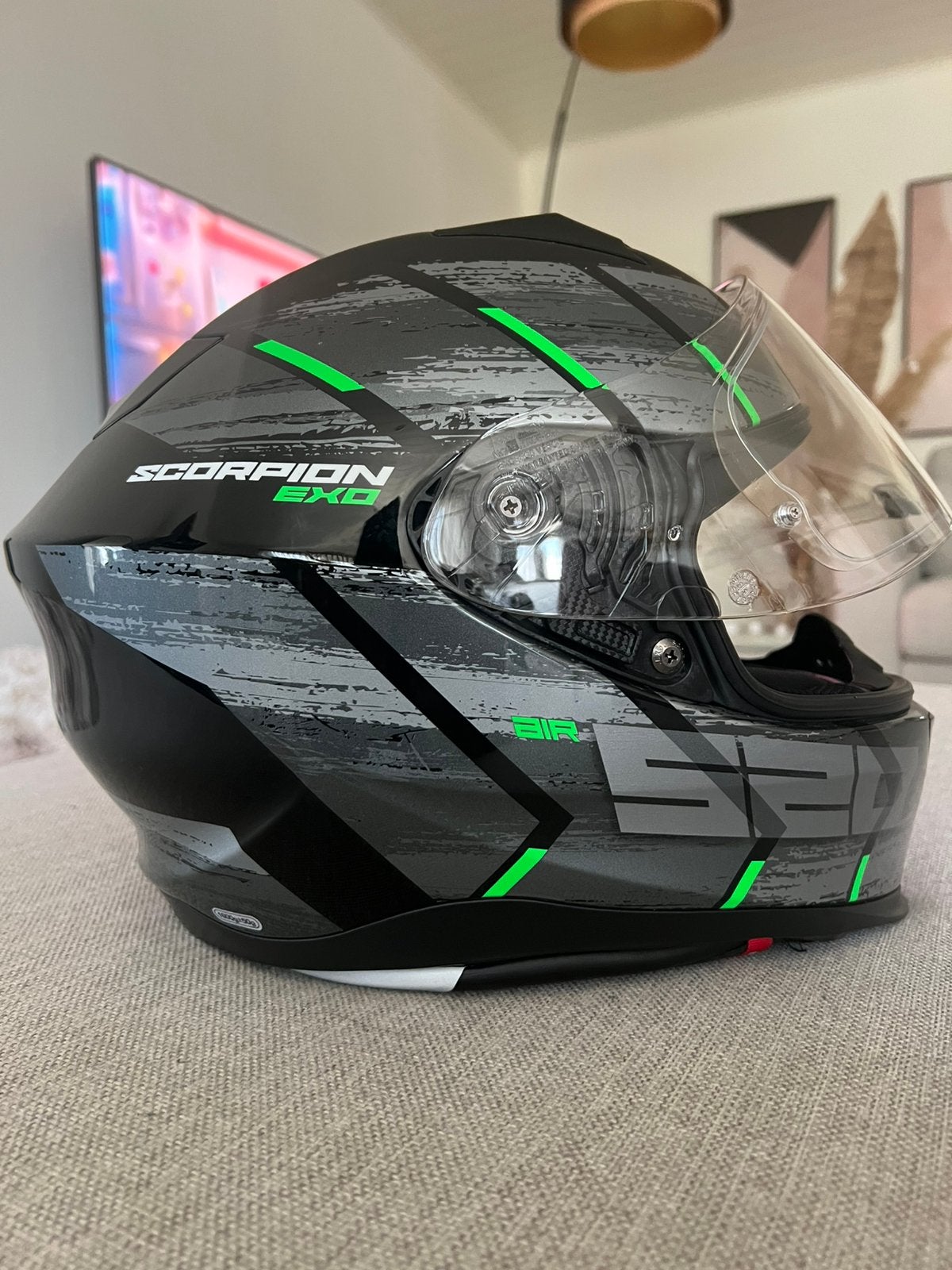 Casque Scorpion EXO 520 EVO MAHA AIR -NOIR-VERT, Autres marques, M, Casque intégral, Enlèvement