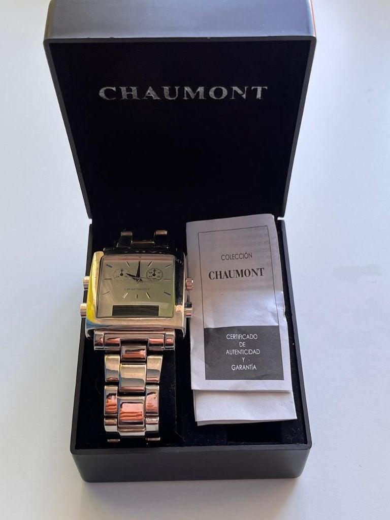 Chaumont herenhorloge met originele doos en certificaat, Handtassen en Accessoires, Horloges | Heren, Overige merken, Staal, Staal