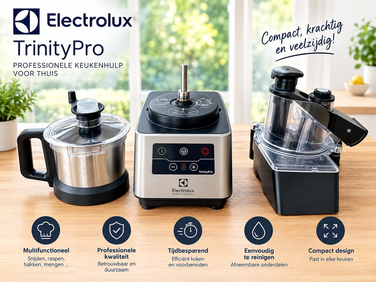 GROENTESNIJMACHINE - TRINITY PRO - ELECTROLUX, Ophalen, 3 snelheden of meer, Zo goed als nieuw, 2 tot 3 liter