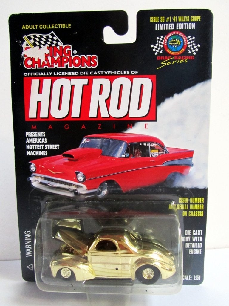 Gold 1941 Willys Coupe Drag Racing Series Racing Champions, Enlèvement ou Envoi, Comme neuf, Voiture, Autres marques
