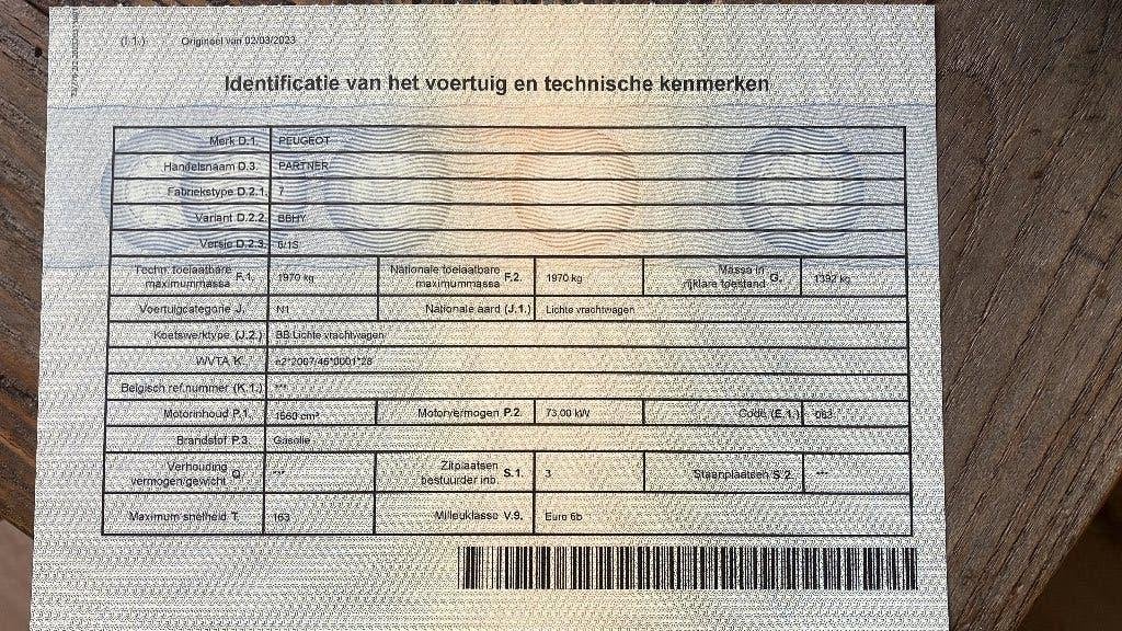 Peugeot lichte vracht, Auto's, Voorwielaandrijving, 4 deurs, Stof, Zwart
