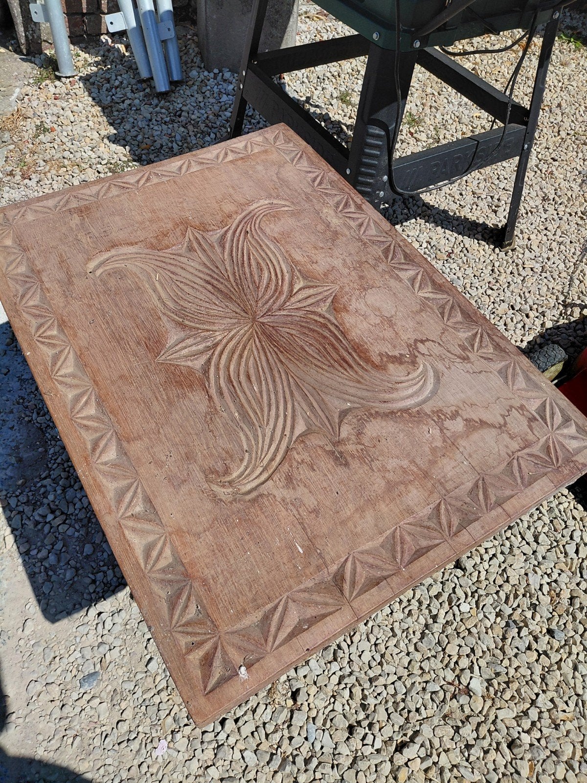 table colonial sculptée main, Enlèvement, Utilisé, Rectangulaire, Ancien sculpté