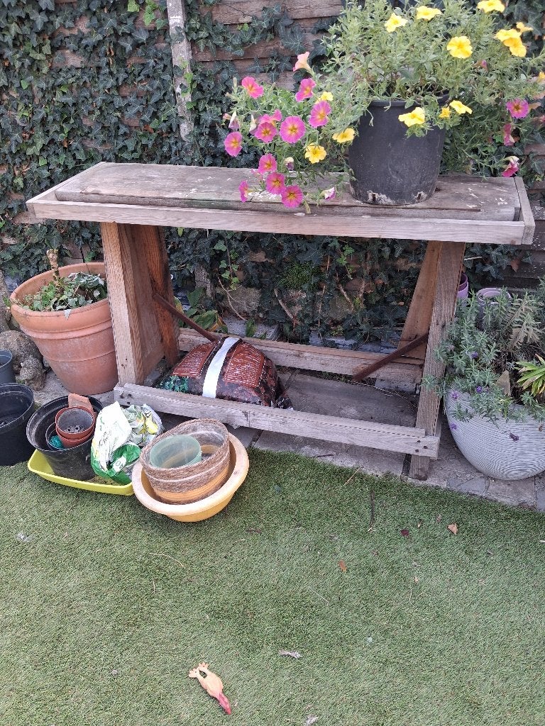 Gratis werkbank oud hout, Tuin en Terras, Ophalen, Gebruikt, Overige typen