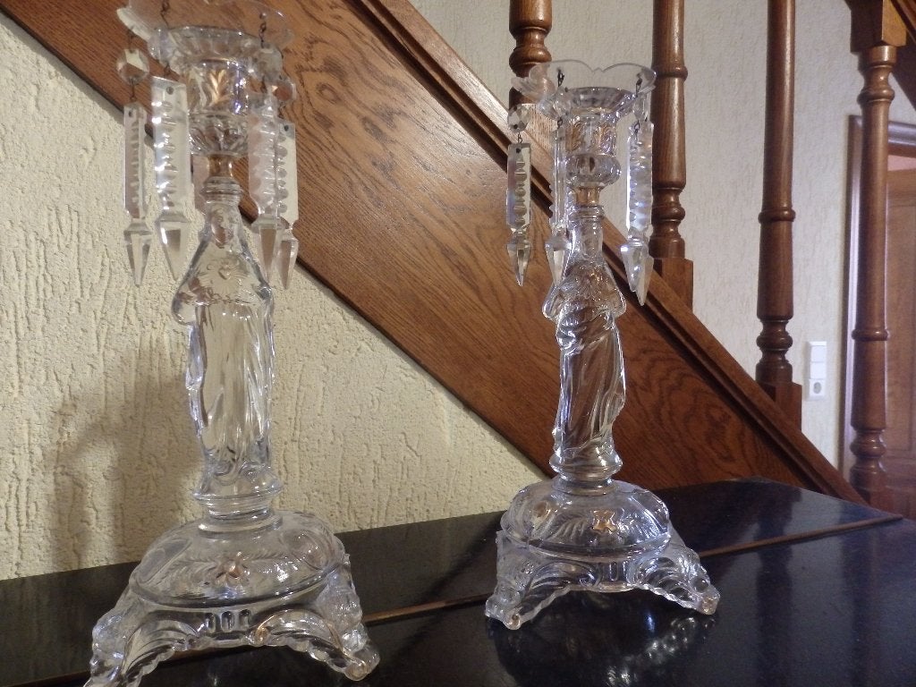 Glazen kandelaars, Ophalen, Glas