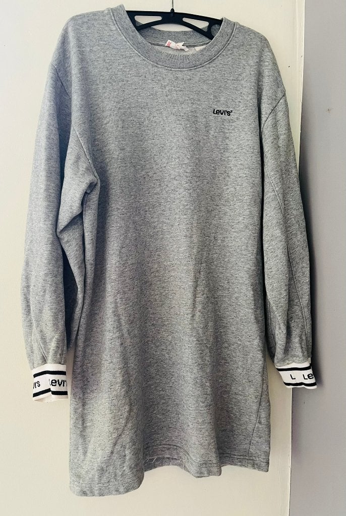 Originele Levi’s sweatshirtjurk / lange sweater grijs., Maat 38/40 (M), Ophalen of Verzenden, Grijs, Gedragen