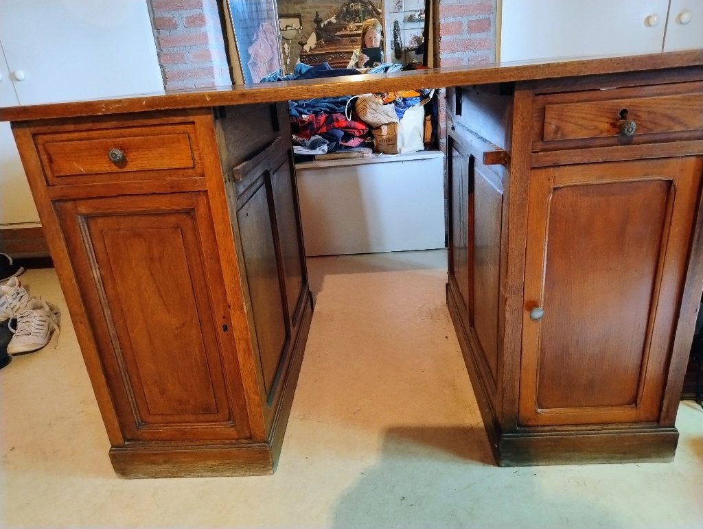 mooie eiken bureau, Ophalen, Overige typen, Gebruikt, 120 cm