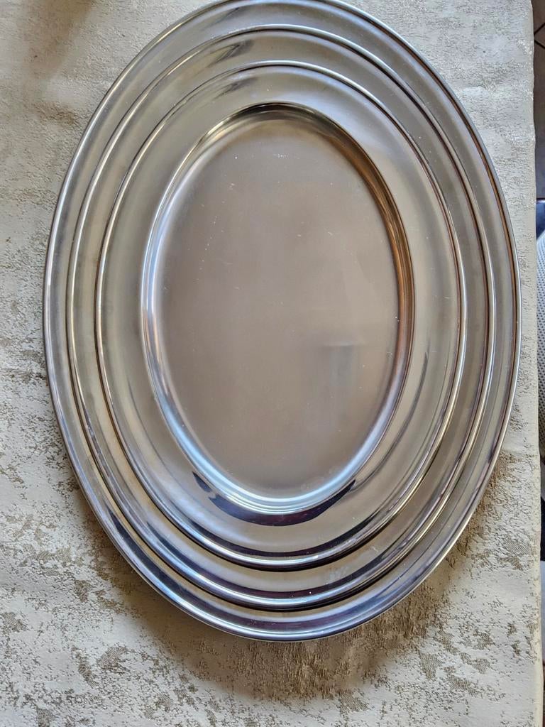 3 inox serveerschalen, Ophalen, Zo goed als nieuw, Overige materialen, Schaal of Schalen