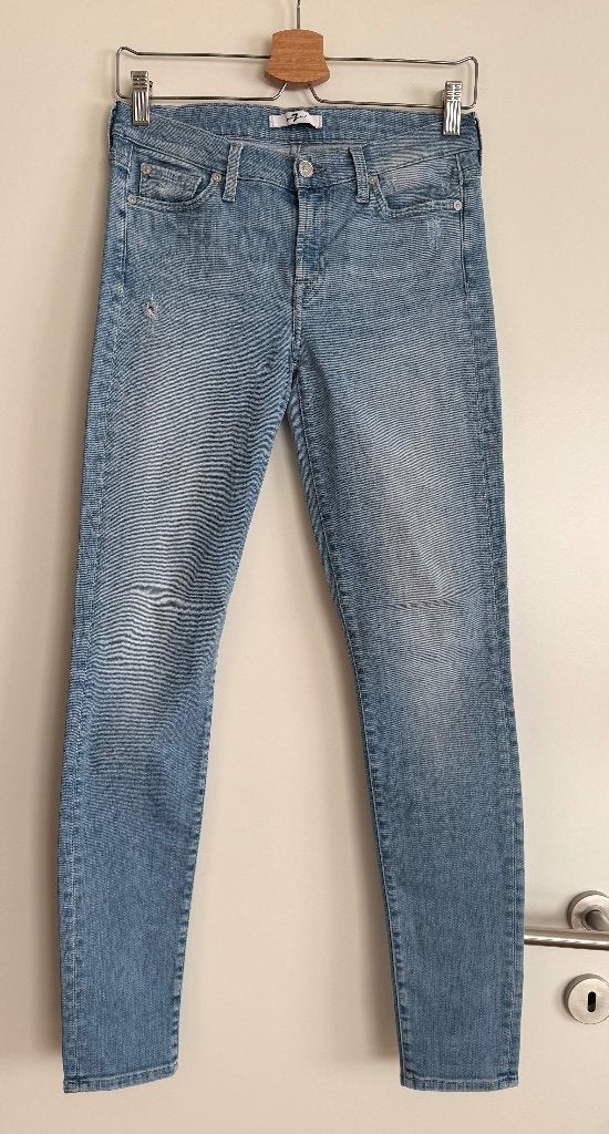 7 For All Mankind The Skinny Slim Illusion Breeze – maat 27, Blauw, Ophalen of Verzenden, Zo goed als nieuw, W27 (confectie 34) of kleiner
