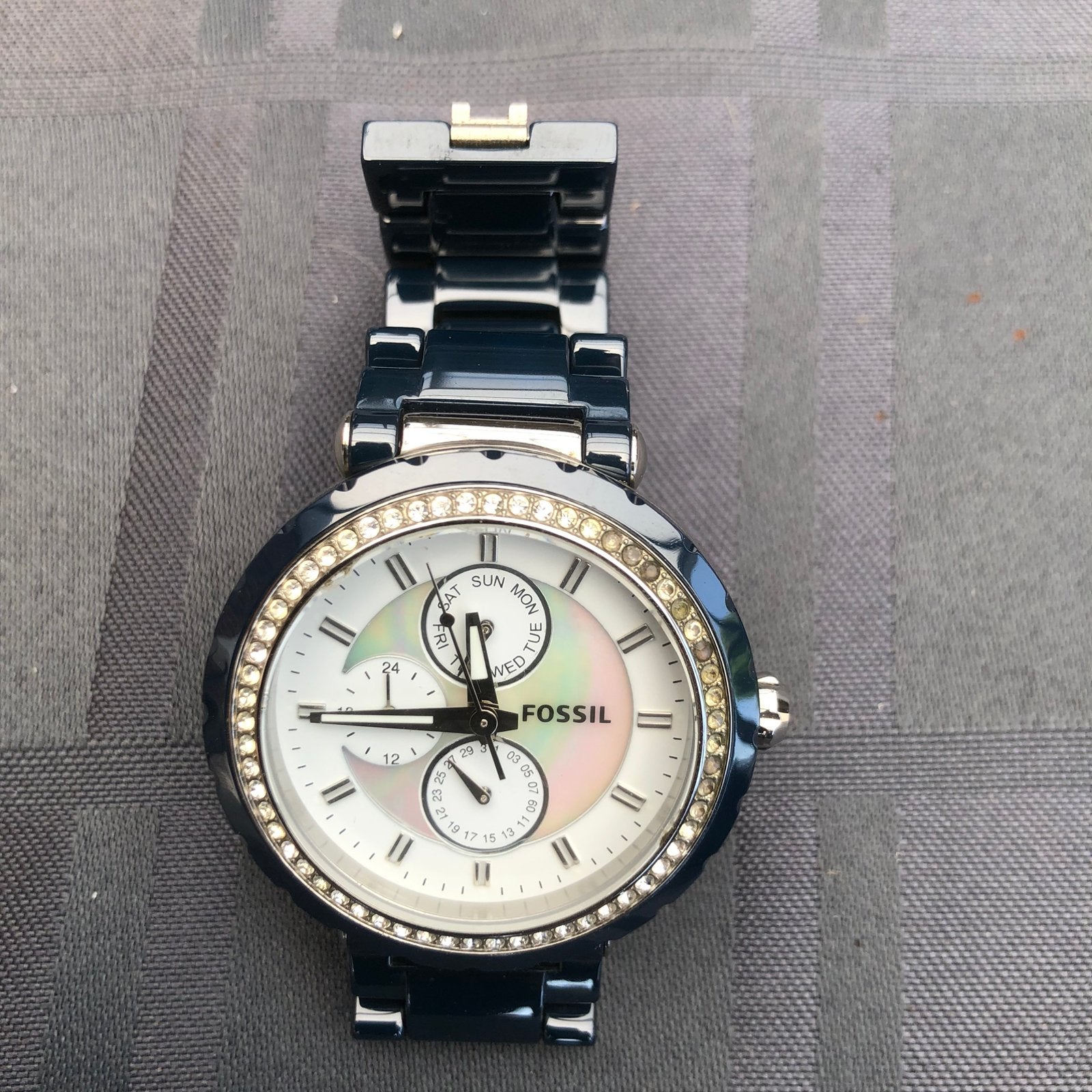 Fossil uurwerk blauw, Envoi, Comme neuf