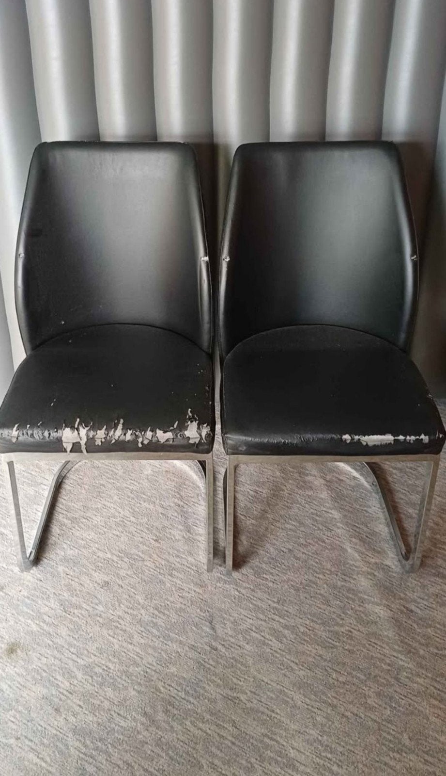 Gratis 6 stoelen, Huis en Inrichting, Stoelen, Ophalen, Overige materialen, Gebruikt, Zwart