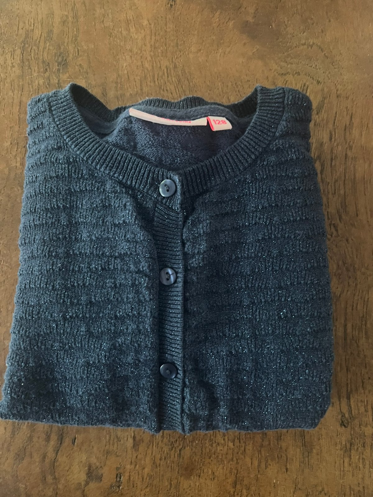 Someone Gilet blauw met glitters - maat 128, Ophalen of Verzenden, Gebruikt, Meisje, Trui of Vest