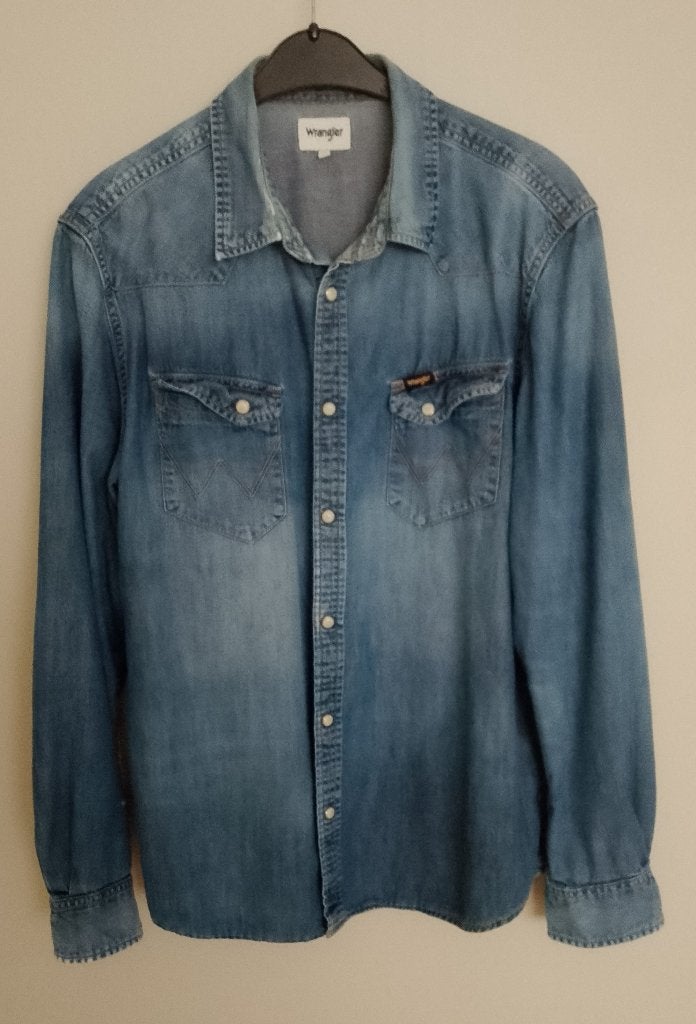 jeans hemden met lange mouwen maat L NIEUW ( 2stuks), Ophalen, Nieuw, Blauw, Halswijdte 41/42 (L)