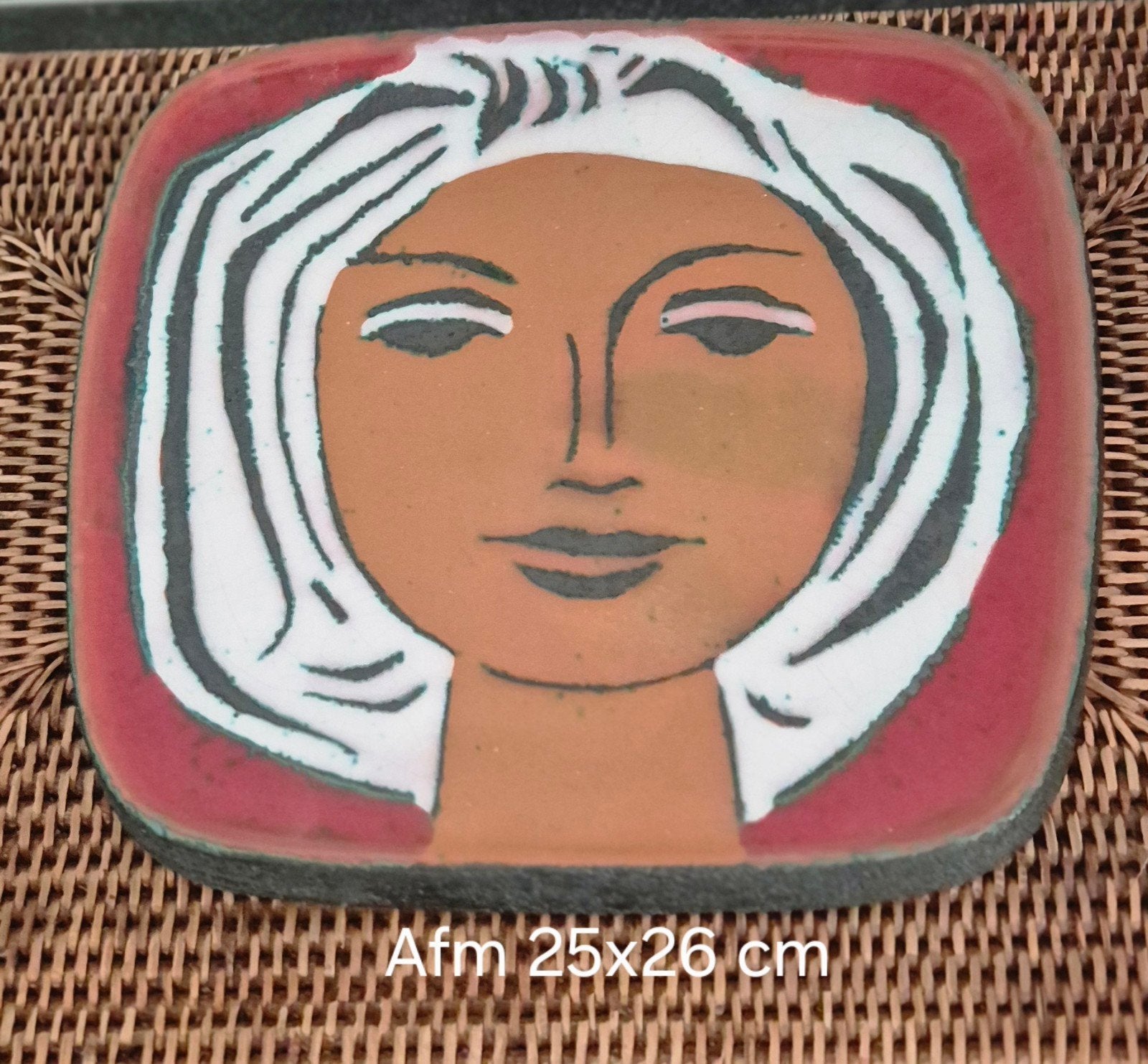 Unieke E.D'hossche wandtegel"La tête de femme" Studio d'Art, Antiek en Kunst, Ophalen, Object