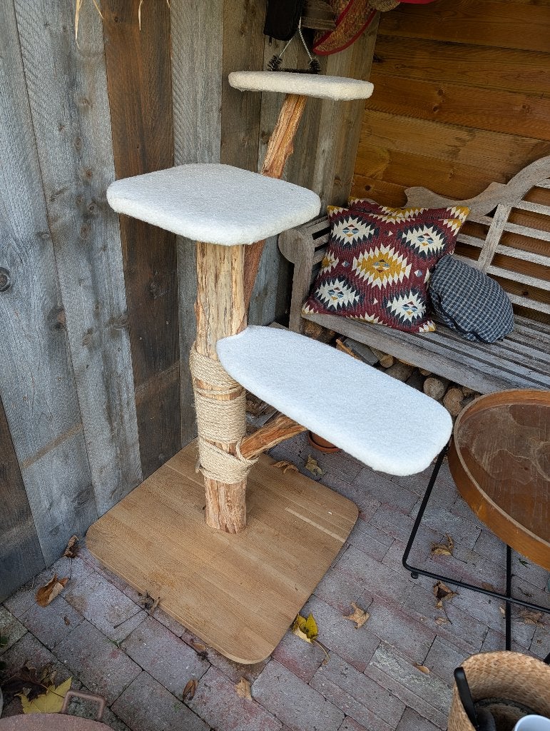Krabpaal kat van natuurlijk hout, Dieren en Toebehoren, Ophalen, Zo goed als nieuw, Krabpaal