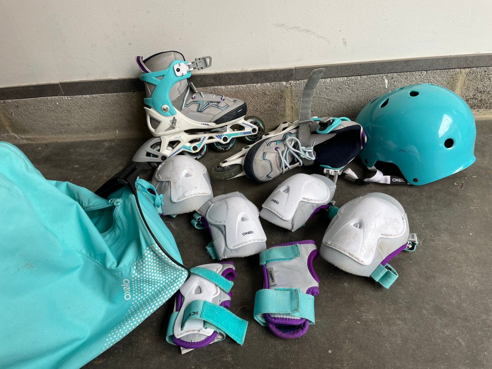 Inlineskates met bescherming maat 34-37, Ophalen, Kinderen, Verstelbaar, Gebruikt