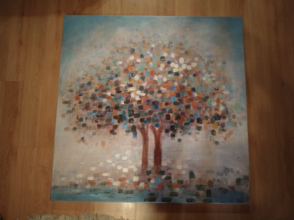 Belle peinture « Arbre de vie » - impressionniste abstrait., Comme neuf, Enlèvement, Peinture, 75 – 100