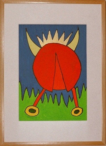 Kunsthandel Gennep - "Back Of", Antiquités & Art, Art | Peinture | Moderne, Enlèvement ou Envoi, Papier/carton, Signé, Technique mixte