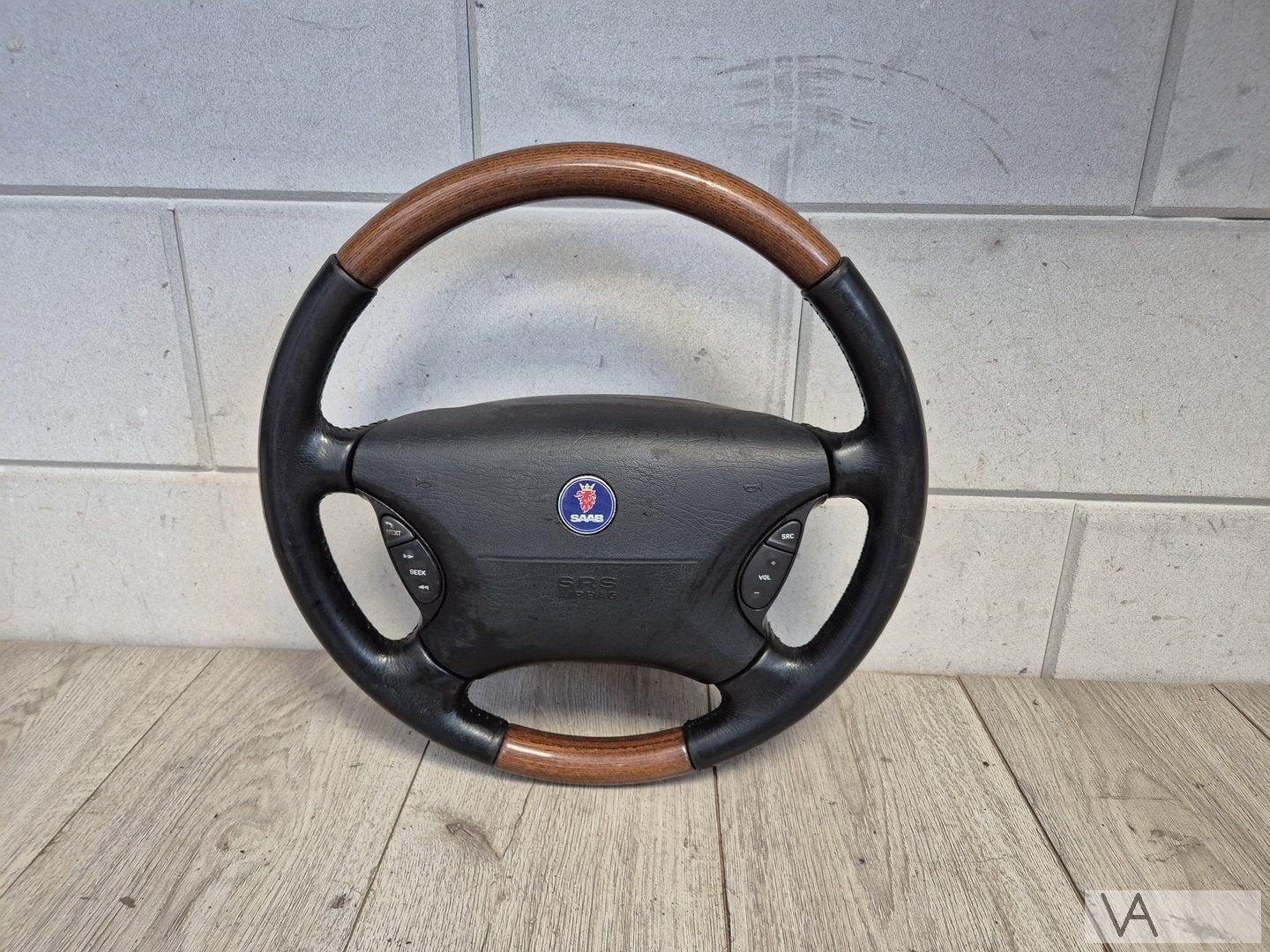 Houten stuur van Saab 9-3 en 9-5 1998 tot 2003 met airbag, Auto-onderdelen, Besturing, Gebruikt, -, -, Ophalen of Verzenden