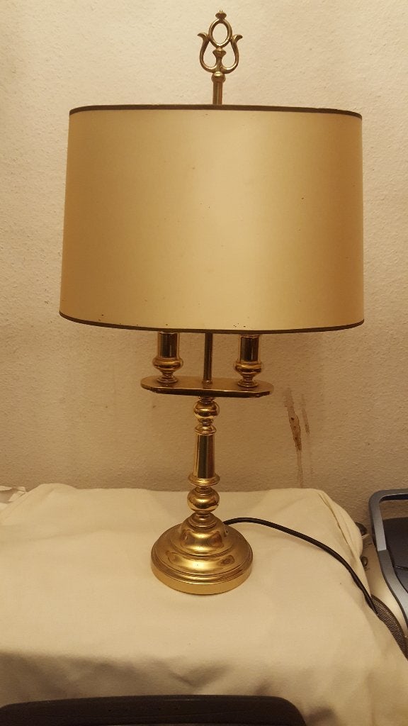Belle lampe de salon avec pied en cuivre, Ophalen, Zo goed als nieuw, Metaal, Classique