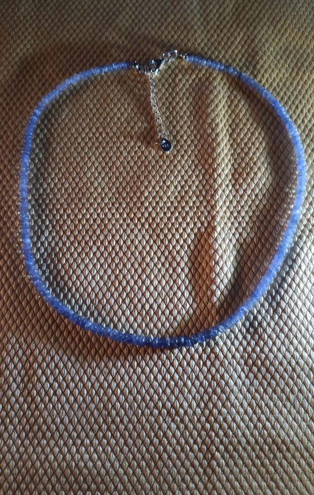 Halsketting van sterling zilver met natuurlijke tanzaniet kr, Ophalen, Nieuw, Zilver, Met edelsteen