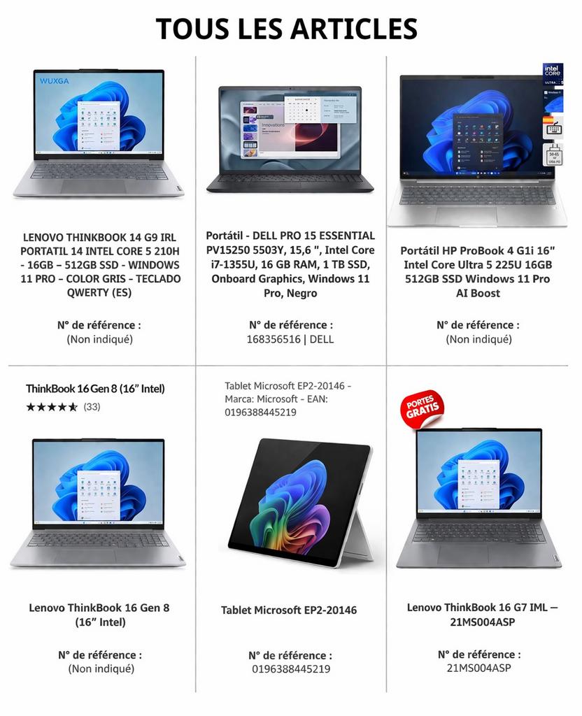 PRO COMPUTERPAKKET — LAPTOPS + MICROSOFT TABLET, Ophalen